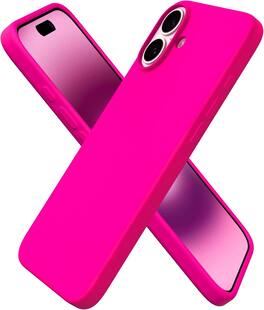 Ornarto - Designed for iPhone 16 Plus Case 6.7", Liquid Silicone 3 Layers Full Covered Protective Cover - Hot Pink