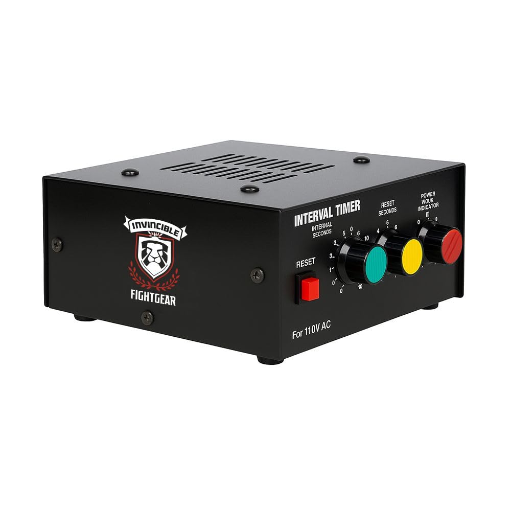INVINCIBLE  
FIGHTGEAR  

INTERVAL TIMER  
INTERNAL SECONDS  
1 2 3 4 5 6 7 8 9 10  

RESET SECONDS  
1 2 3 4 5 6 7 8 9 10  

POWER INDICATOR  

For 110V AC