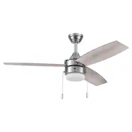 Honeywell - Berryhill Ceiling Fan, Quiet Motor and Pull Chain, 48" - Brushed Nickel