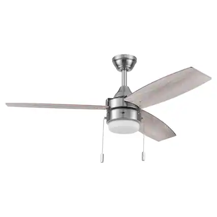 Front. Honeywell - Honeywell Berryhill Ceiling Fan, Quiet Motor and Pull Chain, 48", Brushed Nickel - Brushed Nickel.