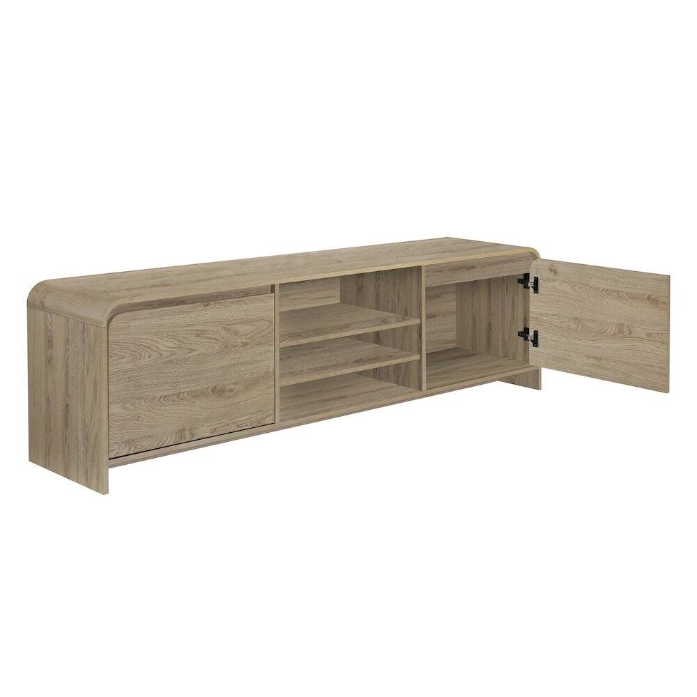 Alt View 4. New Classic Furniture - Mara Wood Natural TV Stand - Beige.