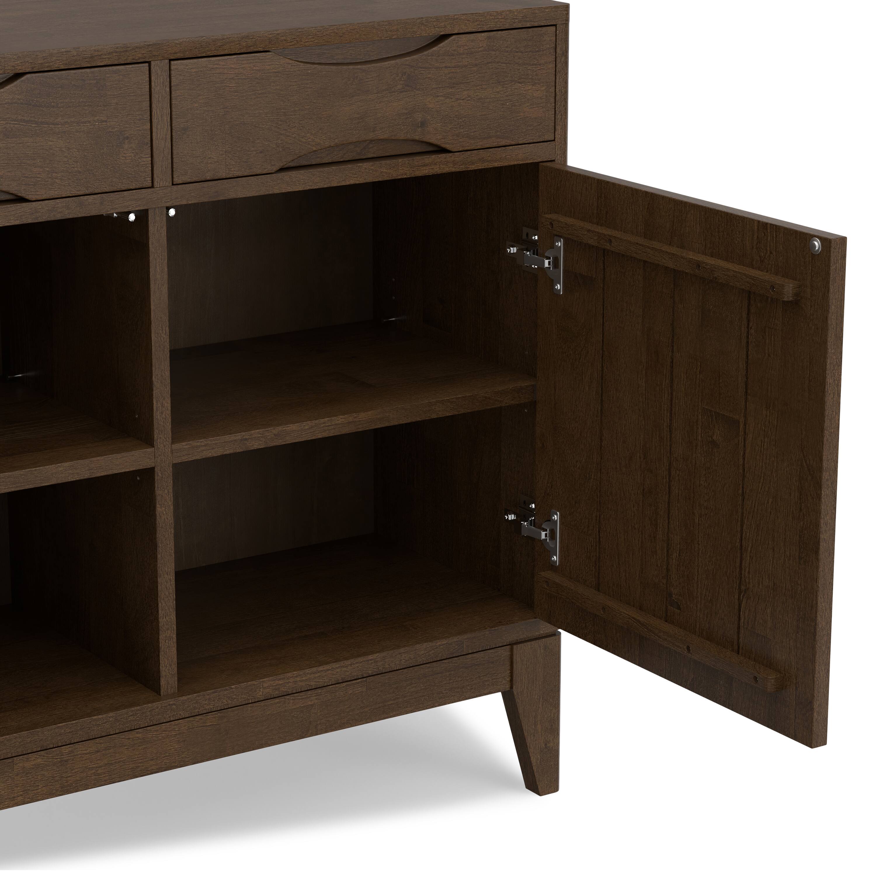Alt View 5. Simpli Home - Simpli Home Harper SOLID HARDWOOD 40 inch Wide Mid Century Modern Entryway Storage Cabinet in Walnut Brown - Walnut Brown.