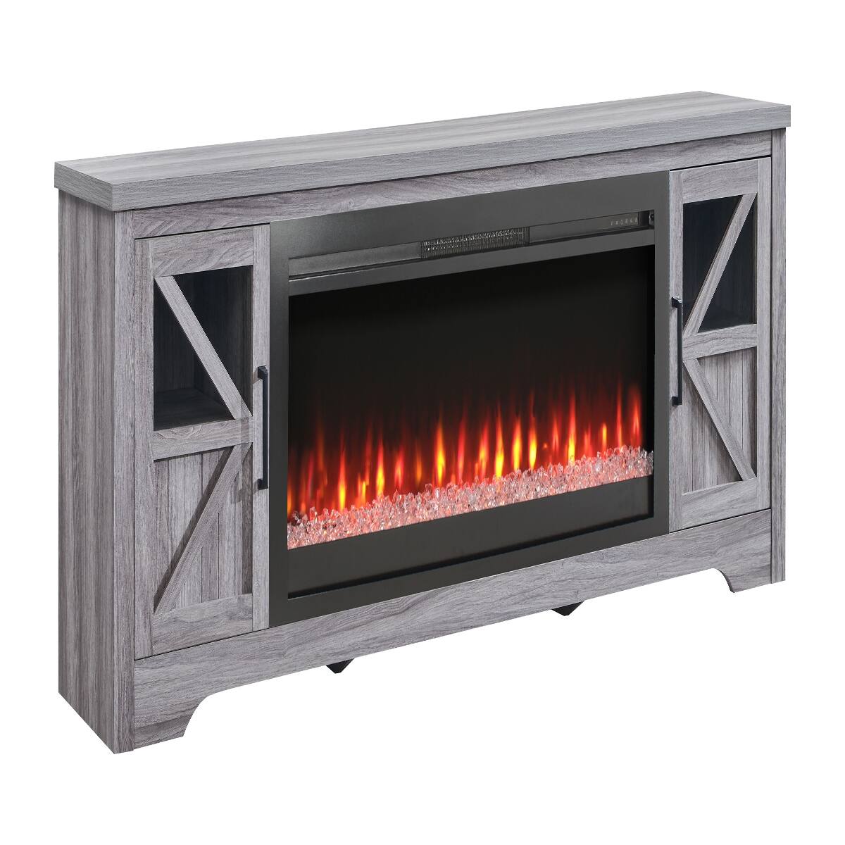 Back. Loheer - Loheer 75 inch fireplace tv stand for 80 inch tv Gray Wash - Gray Wash.