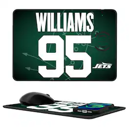 Keyscaper - Quinnen Williams Wireless Charger and Mouse Pad - Black