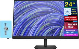 HP - V24i G5 24" FHD IPS Monitor, AMD FreeSync, Flicker Free, Displayport, HDMI, VGA & DKZ Hub, Color (65P58AA#ABA) - Black
