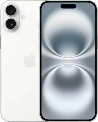 Front. Apple - Pre-Owned Excellent iPhone 16 Plus 5G 128GB - Apple Intelligence - (Unlocked) - White.