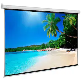 Winado - 100" 4:3 Projector Screen Pull Down Home HD 4K 3D Movie Conference Projection - White