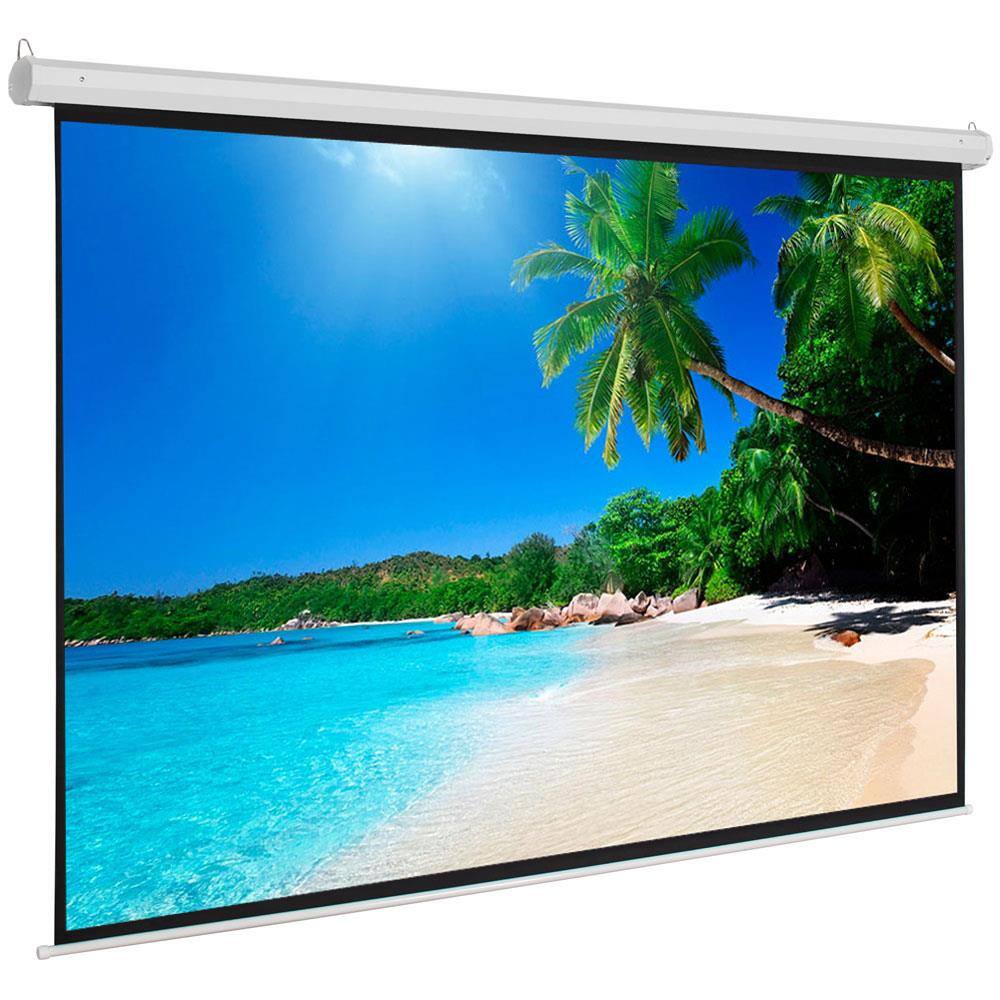 Front. Winado - 100" 4:3 Projector Screen Pull Down Home HD 4K 3D Movie Conference Projection - White.