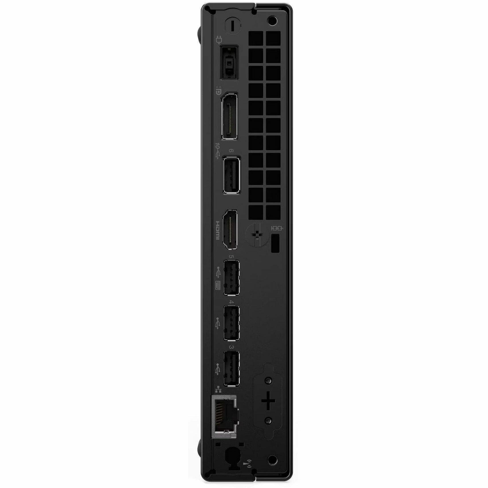 Back. Lenovo - Lenovo ThinkCentre neo 55q Gen 6 Desktop Computer - AMD Ryzen 7 250 - 16 GB - 512 GB PCI Express NVMe 4.0 x4 SSD - Tiny - Black.