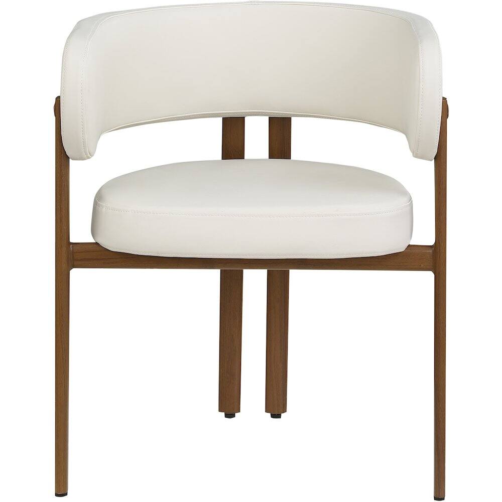 Alt View 2. Meridian Furniture - Gideon Cream Vegan Leather Dining Chair, Set of 2 - Beige.