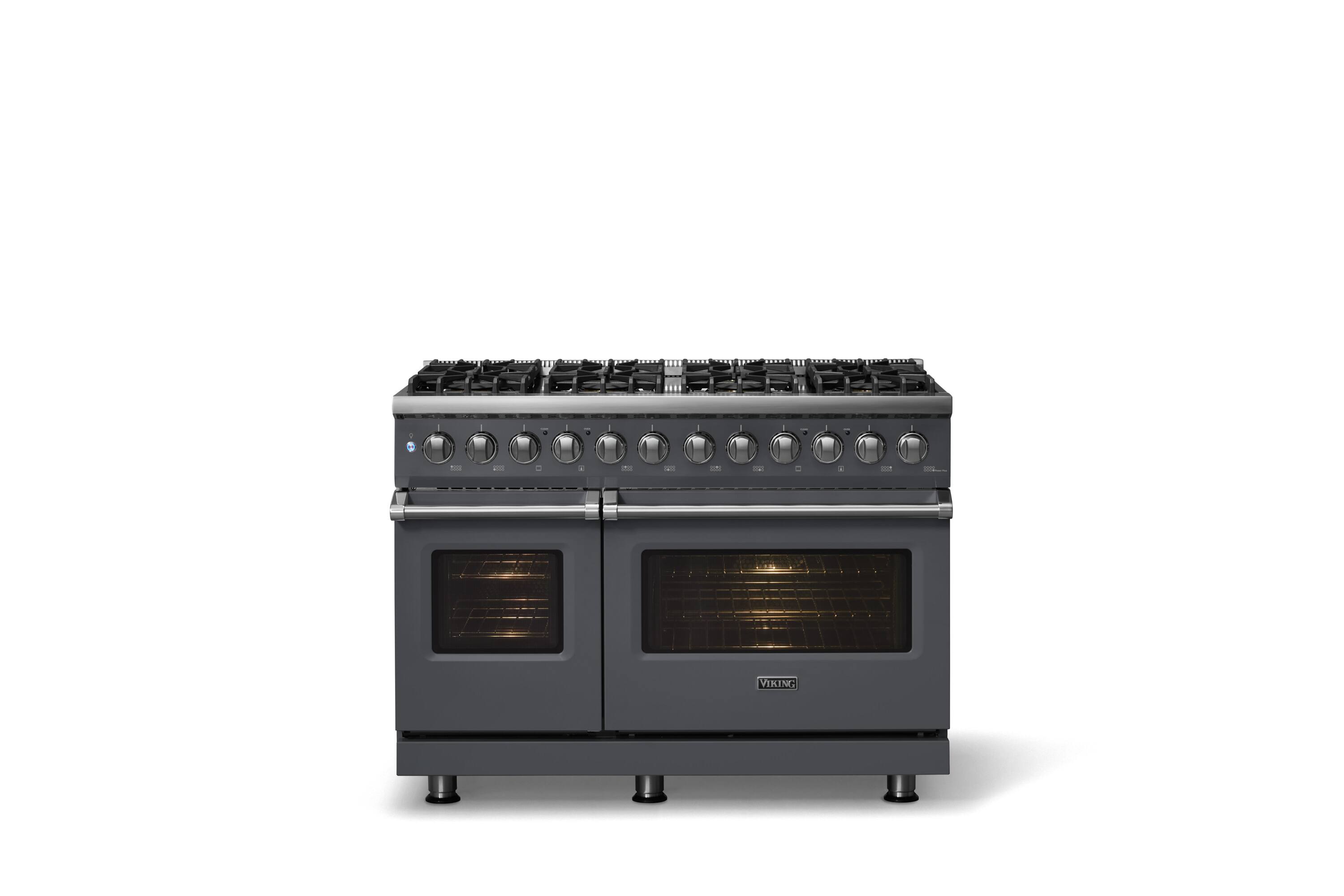 Alt View 2. Viking - 48 in. Wide 8 Burner Pro 5 Series 7.3Cu. Ft. Freestanding Sealed LP Dual Fuel Convection Range/Griddle - Cast Black - Cast Black.