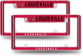 Rico Industries - Louisville NCAA Cardinals (Set of 2) Chrome Metal License Plate Frames with Bold Full Frame Design - Multi
