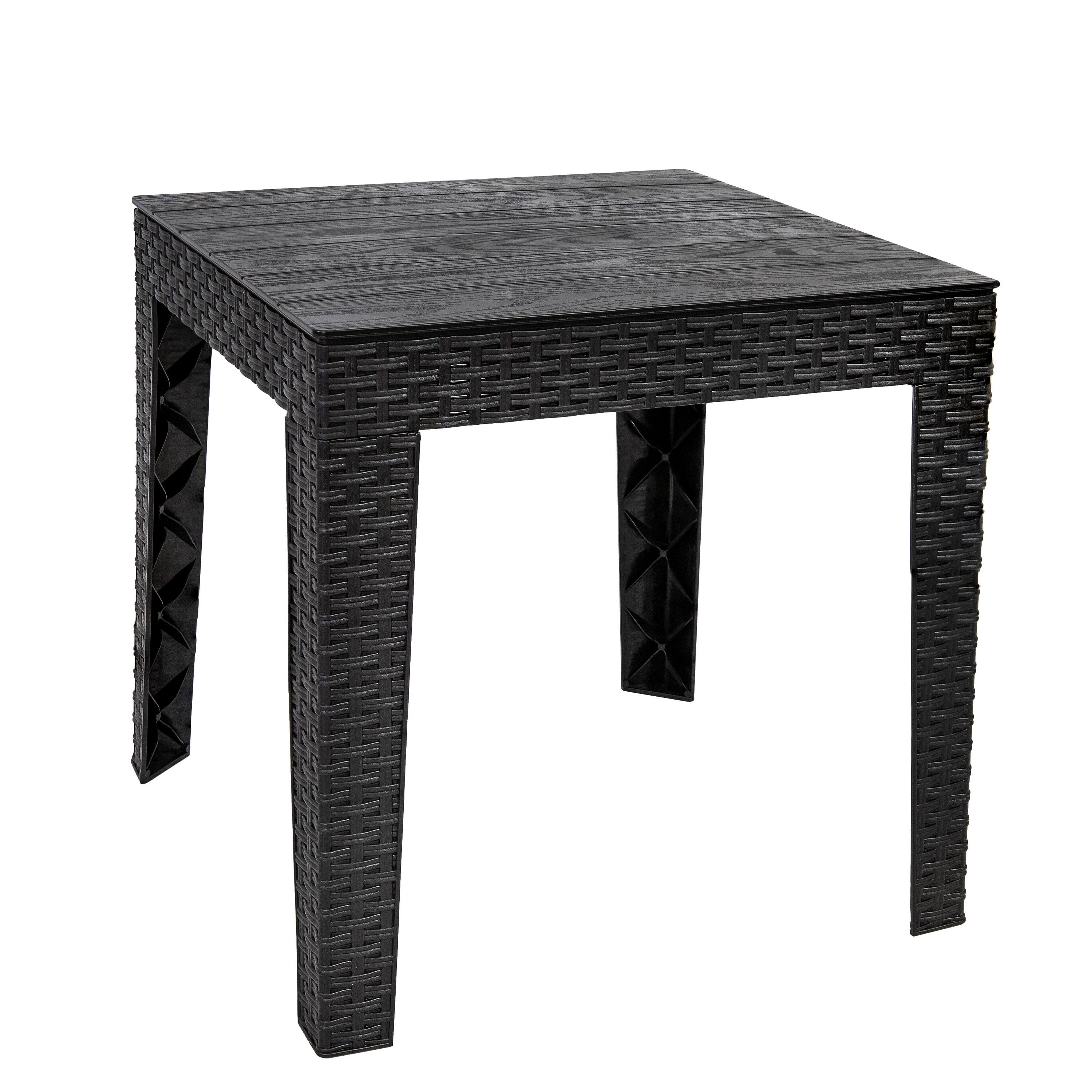 Alt View 9. Sunnydaze - 16.5" Square Weather-Resistant Outdoor End Tables - 4 - Black.