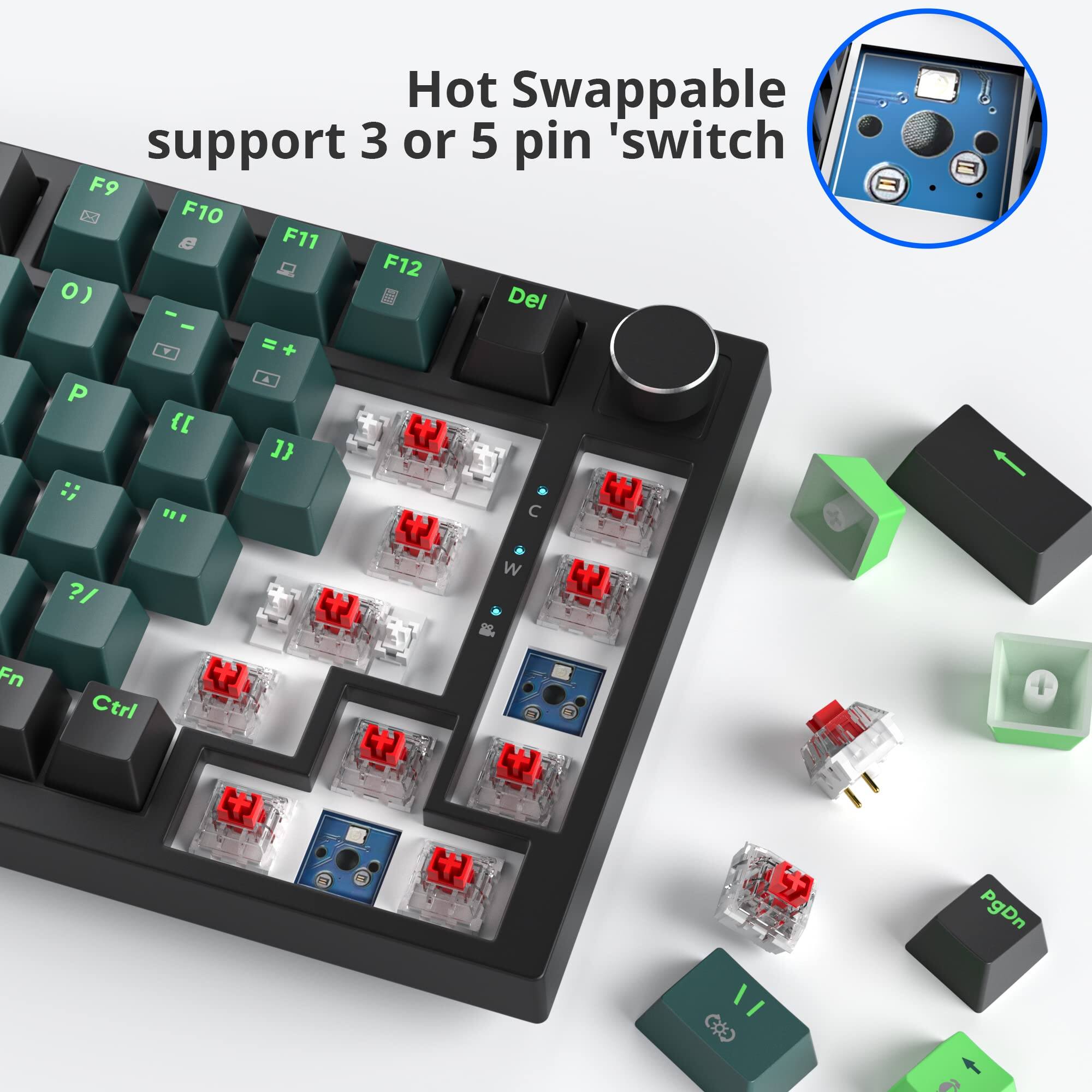 Hot Swappable support 3 or 5 pin 'switch

F9 F10 F11 F12

0) Del

P { } 4 ?! W W Fn Ctrl

PgDn