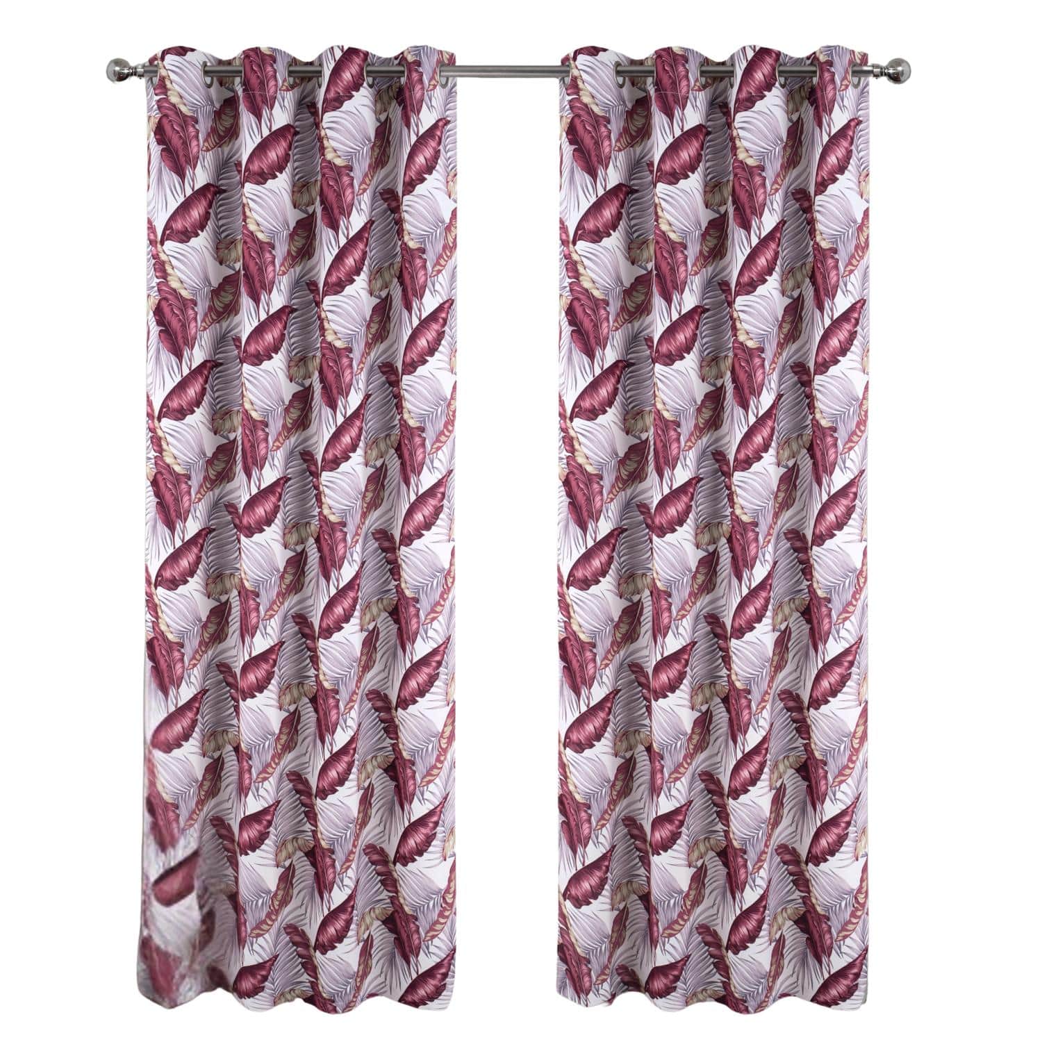 RT Designers Collection - RT Designer Collection Brazil Printed Blackout Luxurious Decorative Grommet Curtain Panel 54" x 90" - Burgundy