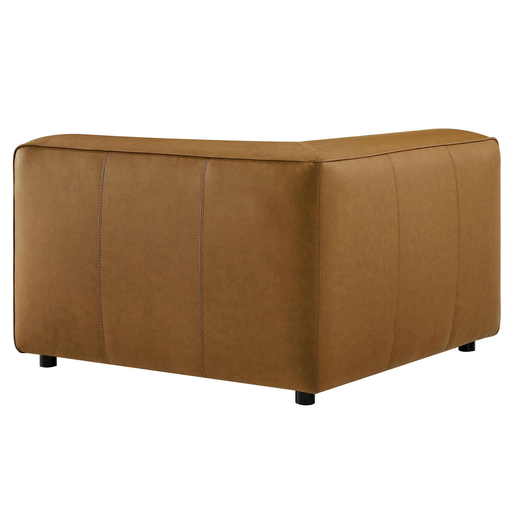 Alt View 4. Modway - Auren Upholstered Vegan Leather Modular Corner Chair by Modway - Camel.