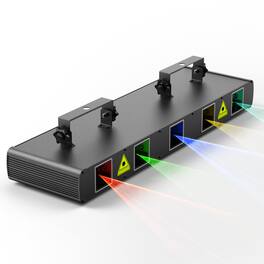 UKing - RGBYC Five-hole Laser Light Stage Effect Lighting 11CH DMX Sound Control for DJ Club Party Show