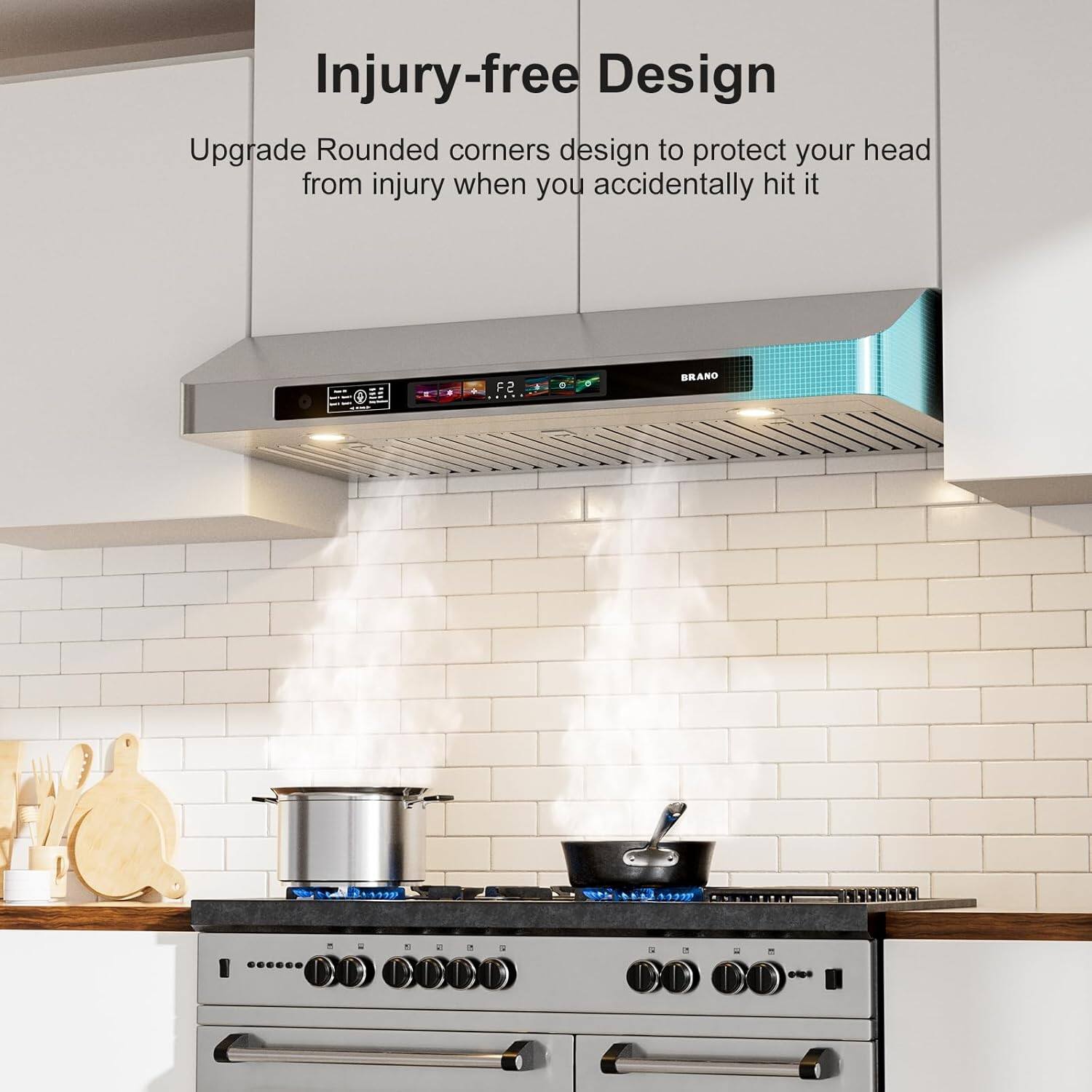 Injury-free Design  
Upgrade Rounded corners design to protect your head from injury when you accidentally hit it