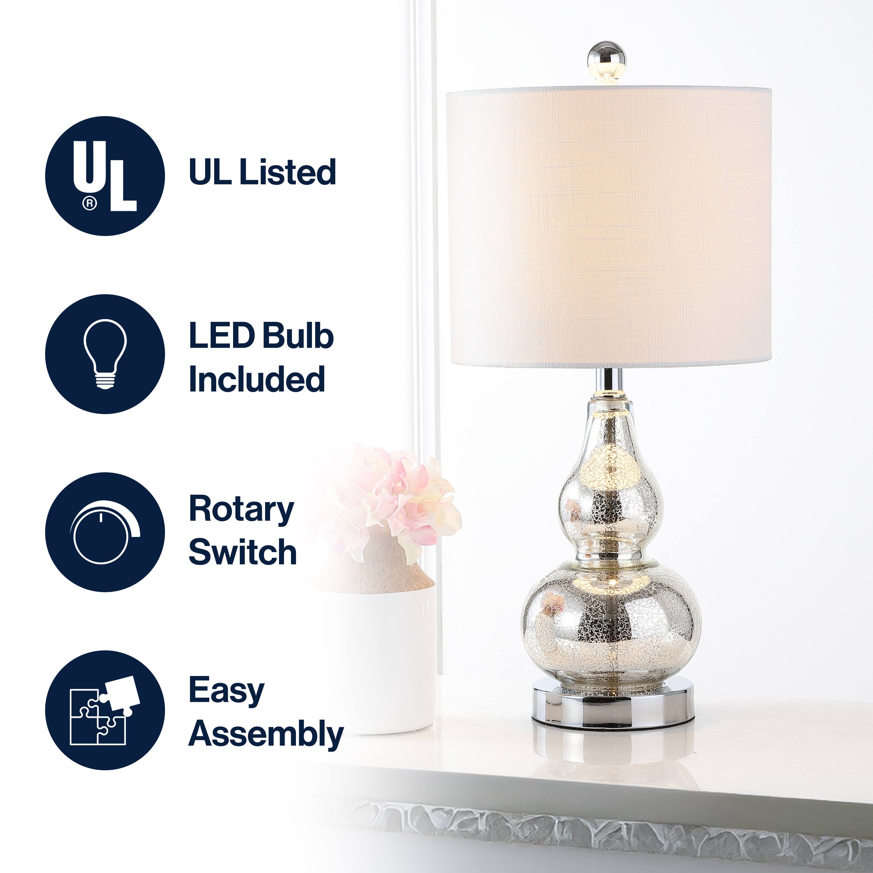 - UL Listed
- LED Bulb Included
- Rotary Switch
- Easy Assembly
