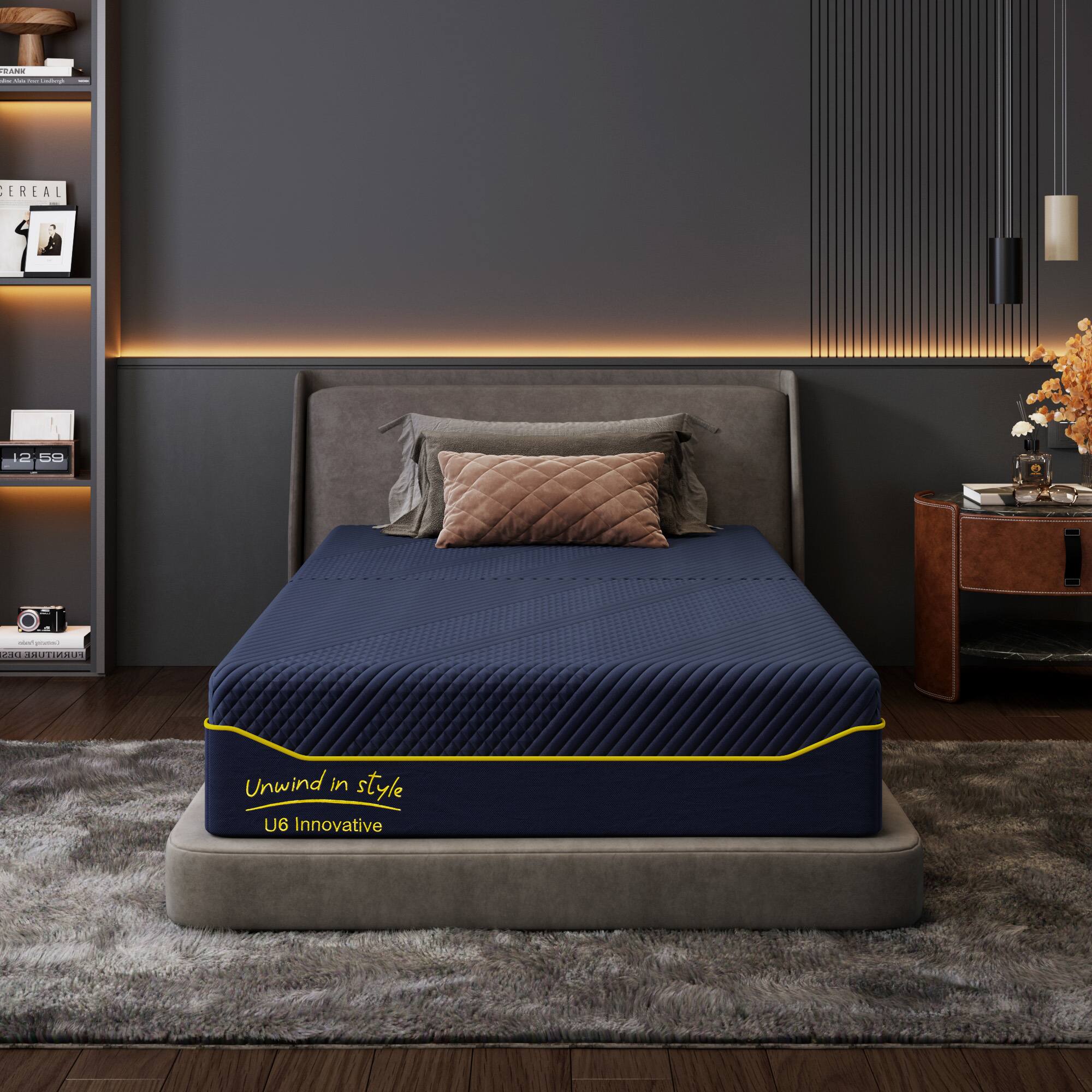 Kadyn - Mattress 10 Inch, Memory Foam Mattress for Cool Sleep, Mattress in A Box, Pressure Relief - Blue