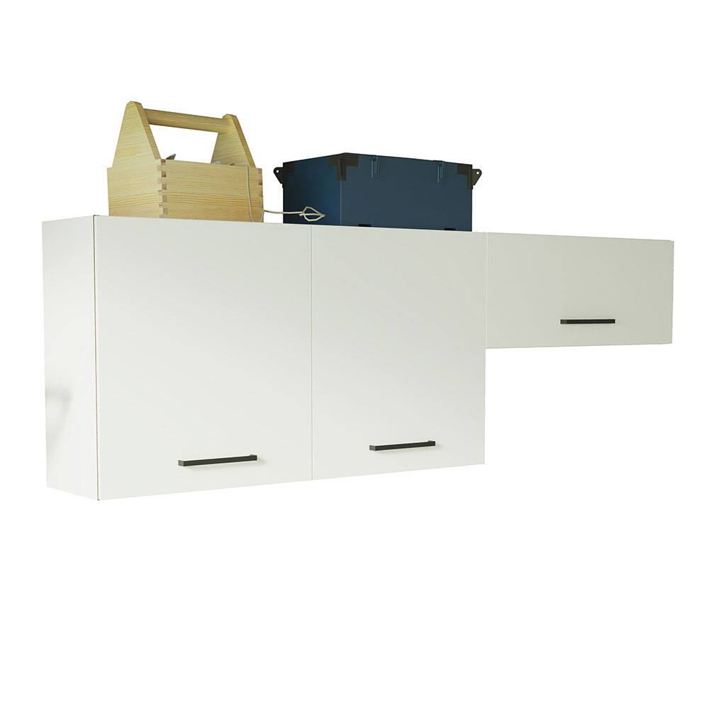 Front. Madesa - Madesa Garage and Utility Room Storage Set 47"L Wall Cabinet with 3 Doors - White - White.