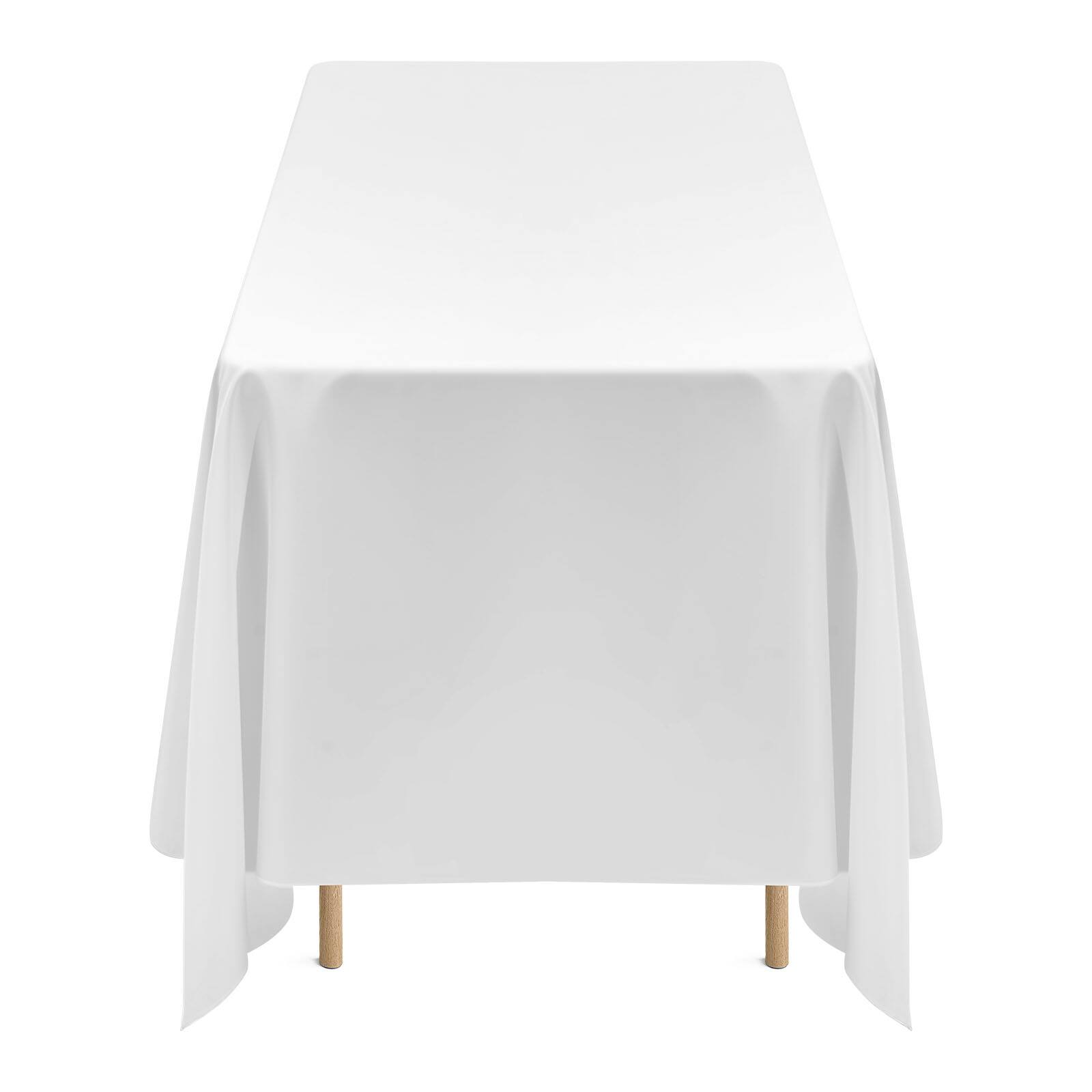 Alt View 5. VEVOR - White Tablecloths for Rectangle Tables, 10 Pack, 70 x 120 Inches, Reusable and Machine Washable Table Clothes - White.
