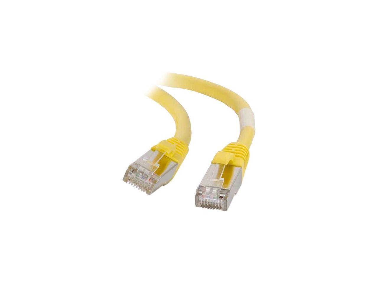 Front. Cables to Go - C2G 15ft Cat6 Shielded STP Network Cable - Yellow, Gold Plated.