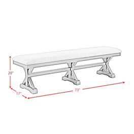 Picket House Furnishings - Johnshaven Dining Bench with Light Grey Fabric - Espresso
