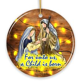 OrnamentallyYou - Festive Nativity Ornament with Jesus and Mary Birth of Christ Iconography - Multi-colored