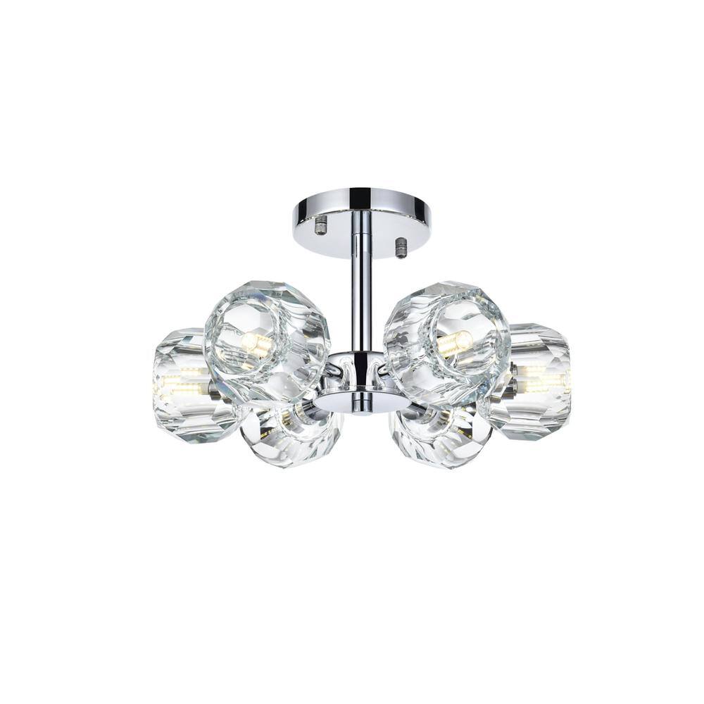 Alt View 6. Elegant Lighting - Eren 14 inch Flush Mount in Chrome - Chrome.