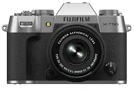 Fujifilm - X-T50 Mirrorless Camera with XC15-45mmF3.5-5.6 OIS PZ Lens - Silver