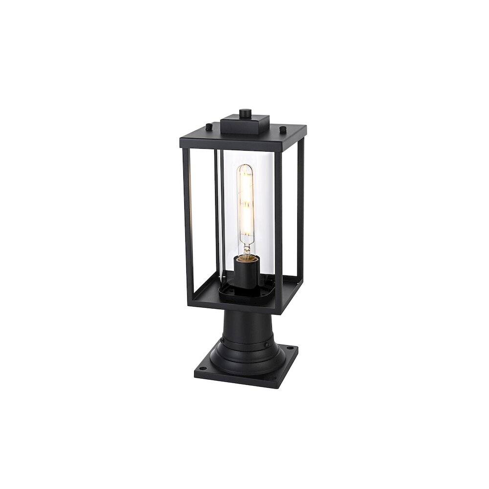 Angle. Elegant Lighting - Memphis 7 inch Outdoor Pendant in Black - Black.