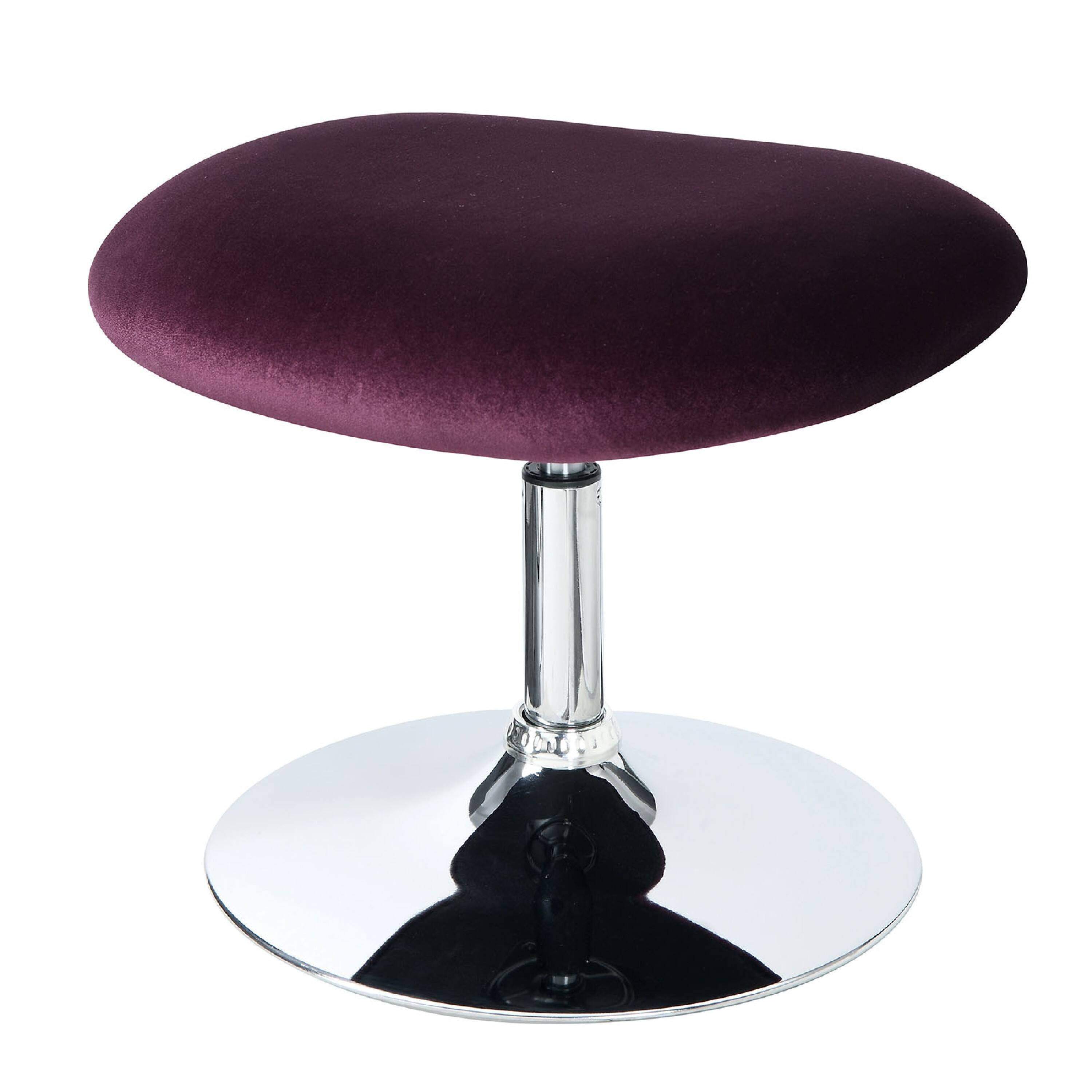 Alt View 3. Manhattan Lane - Fabric Curved Design Chair with Ottoman and Tubular Base, Set of 2 - Purple.
