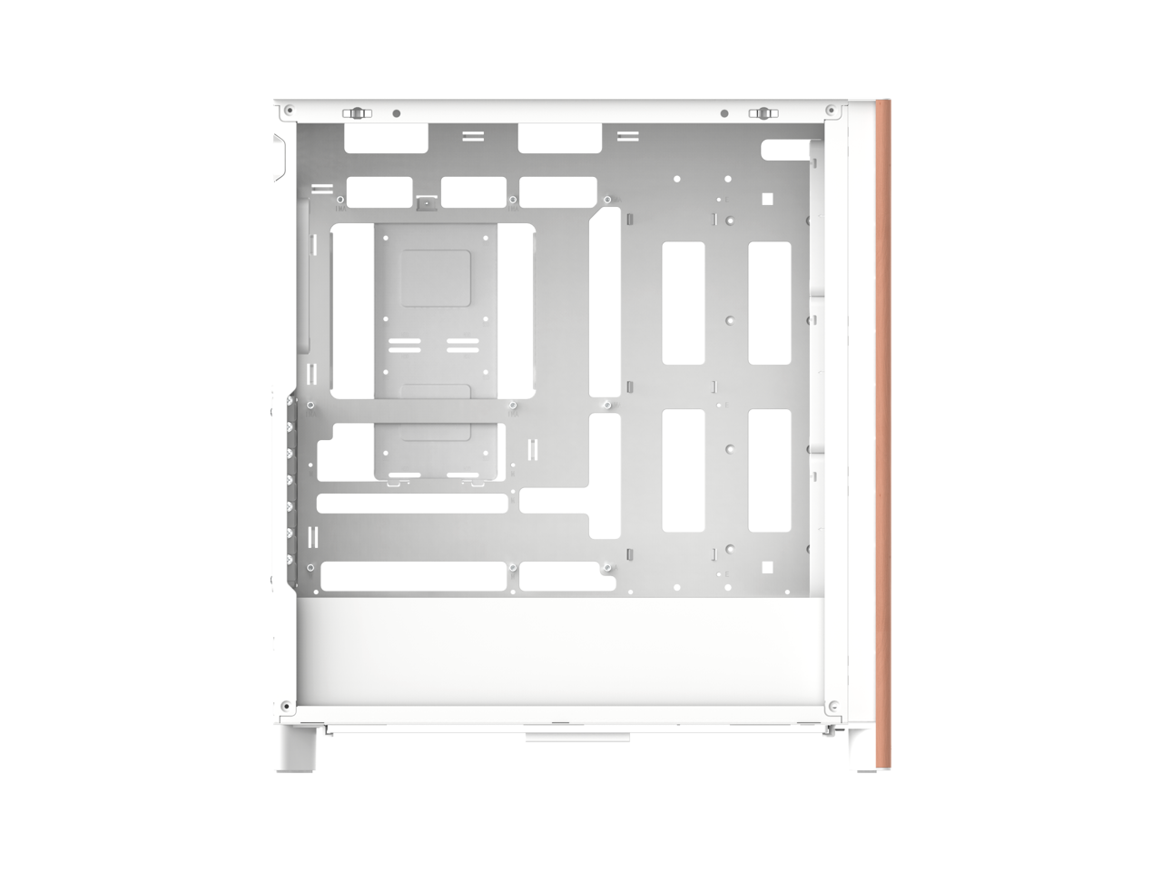 Alt View 3. Thermaltake - Thermaltake S370 WS Computer Case - White - Wood - 4 x 120mm Fan(s) Installed - Mini ITX, Micro ATX, ATX, EATX - Wood.