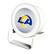 Front. Keyscaper - Los Angeles Rams Linen Print Nightlight Charger & Bluetooth Speaker - White.