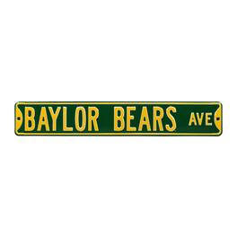 Authentic Street Signs - Baylor Bears 6" x 36" College Ave Street Sign - Green