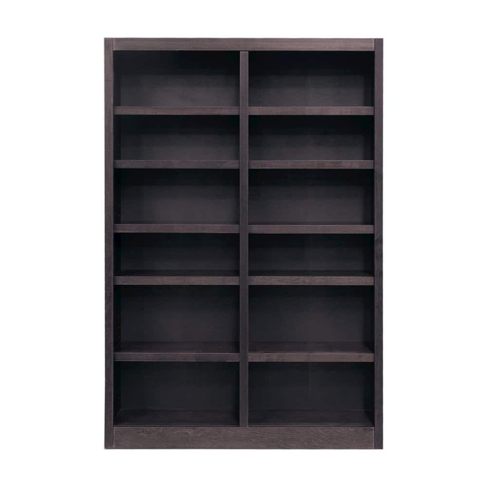Concepts in Wood - Double Wide Bookcase 12 Shelves Espresso Finish - Brown