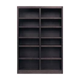 Concepts in Wood - Double Wide Bookcase 12 Shelves Espresso Finish - Brown
