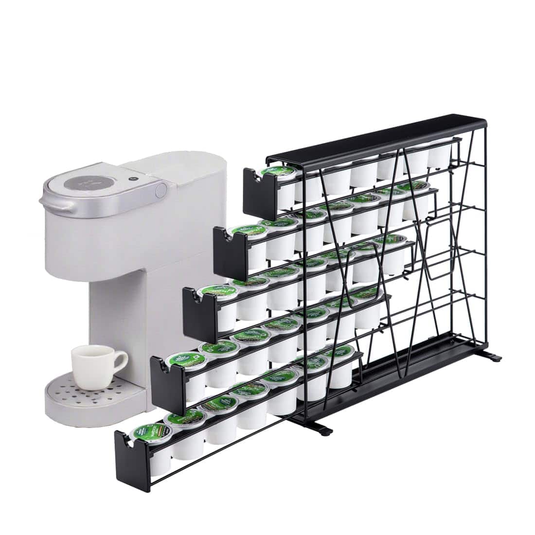 Reds Spade - FlagShip 5-Tier Corner Coffee Pod Organizer for K Cup - 40 Capsules Metal Storage, Space-Saving Kitchen Cou - 5 Tier-S