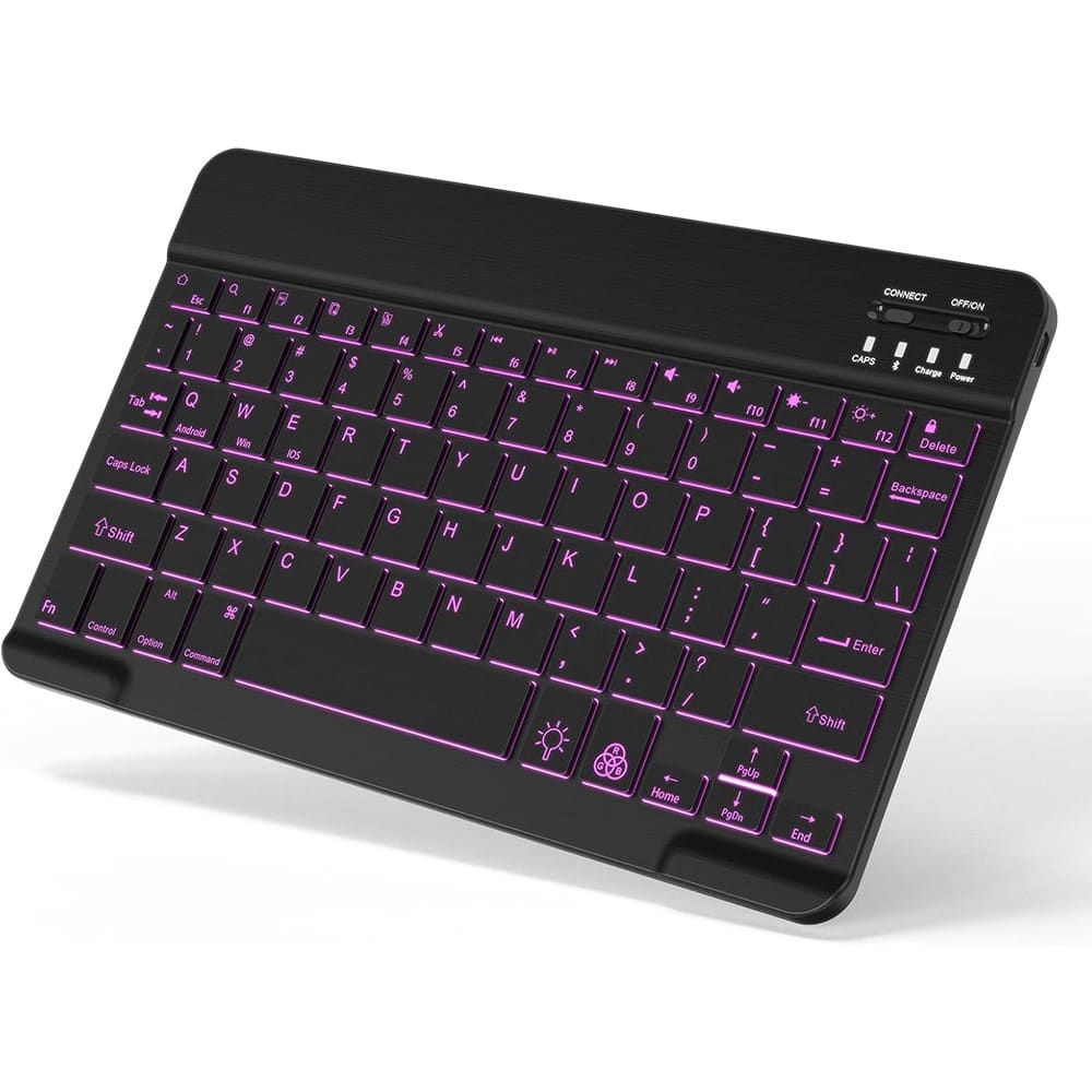 RTMB - Backlit Bluetooth Keyboard – Portable, Rechargeable, Wireless, Black - Multicolor