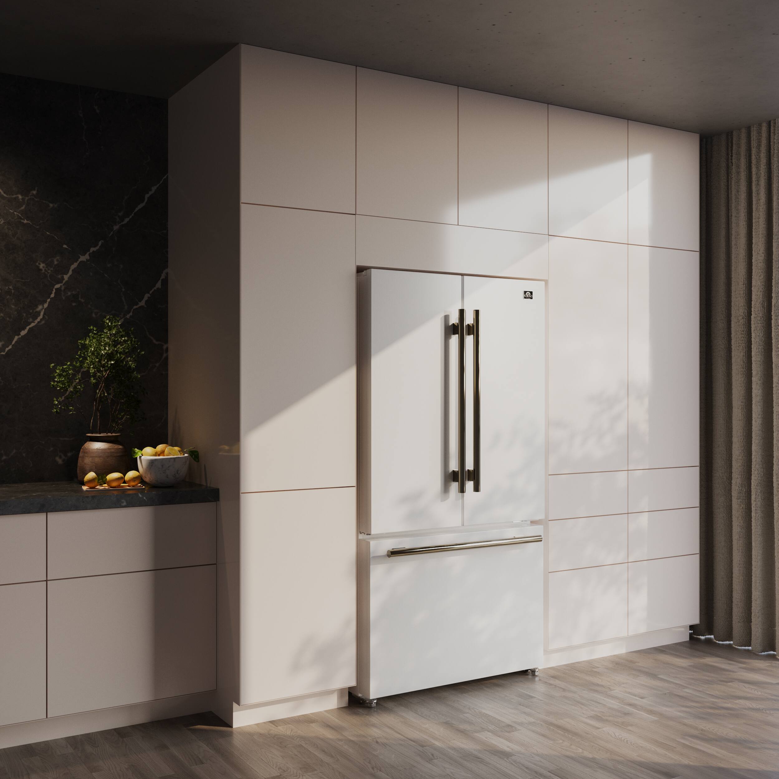 Alt View 13. Forno Appliances - Rivello 27.4 Cu. Ft. French Door Refrigerator with Internal Water Dispenser - White.