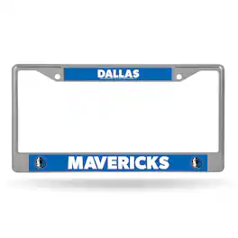 Rico Industries - Dallas Mavericks - 12" x 6" Standard Size - Chrome Metal License Plate Frame - Multi