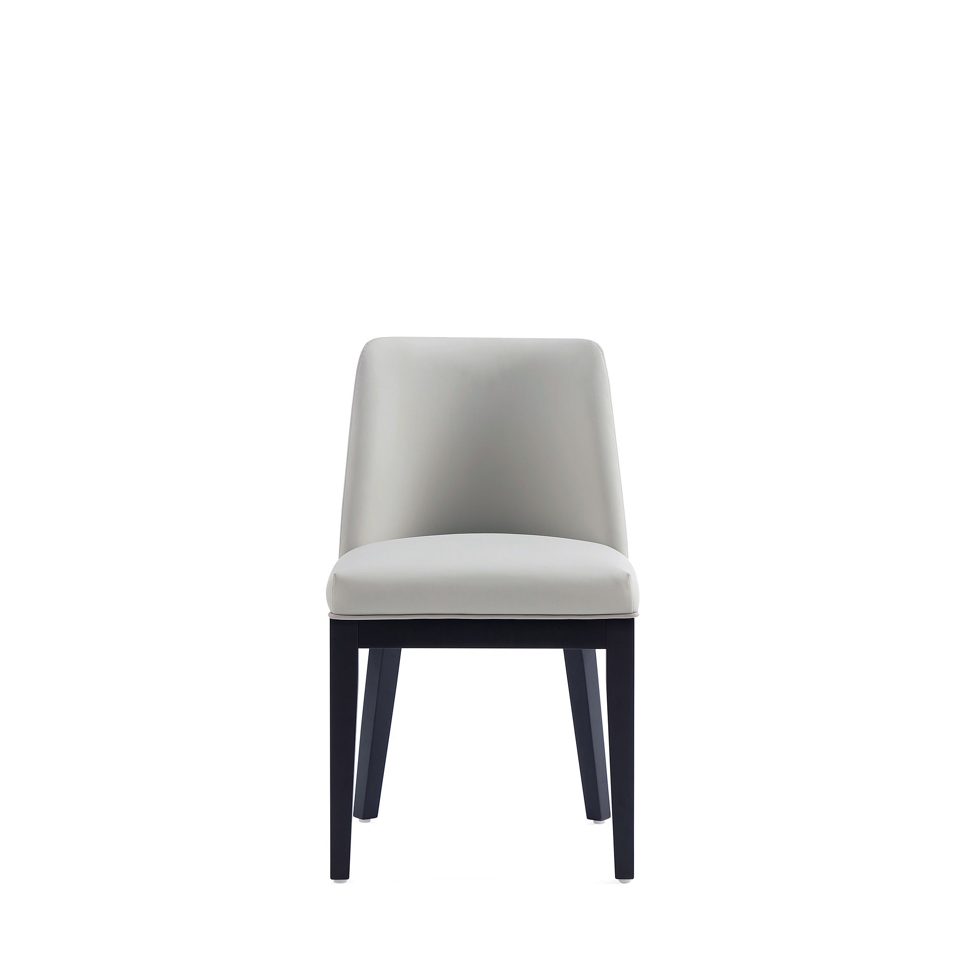 Back. Manhattan Comfort - Gansevoort Modern Wood Vegan Leather Dining Chair - Set of 4 - Stone Gray.