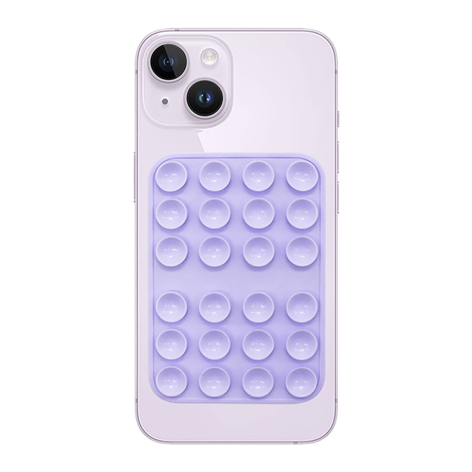 Angle. Topteng - Silicone Suction Phone Mount – Magnetic Suction Cup, Strong Hold, Hands-Free, MagSafe Compatible, Fit for iPhone 12-17 - Purple.