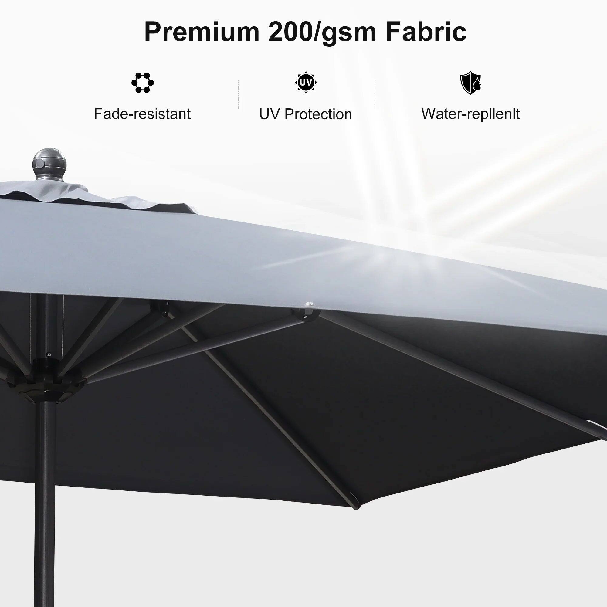Premium 200/gsm Fabric

- Fade-resistant
- UV Protection
- Water-repellent