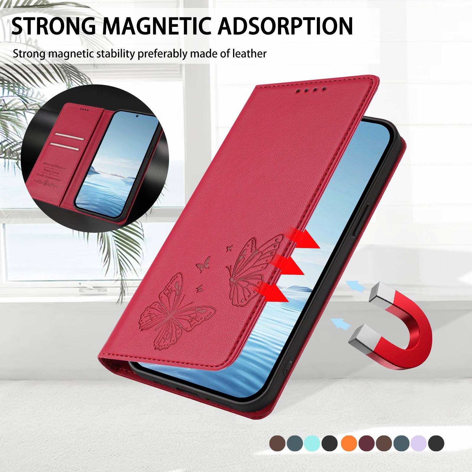 STRONG MAGNETIC ADSORPTION  
Strong magnetic stability preferably made of leather