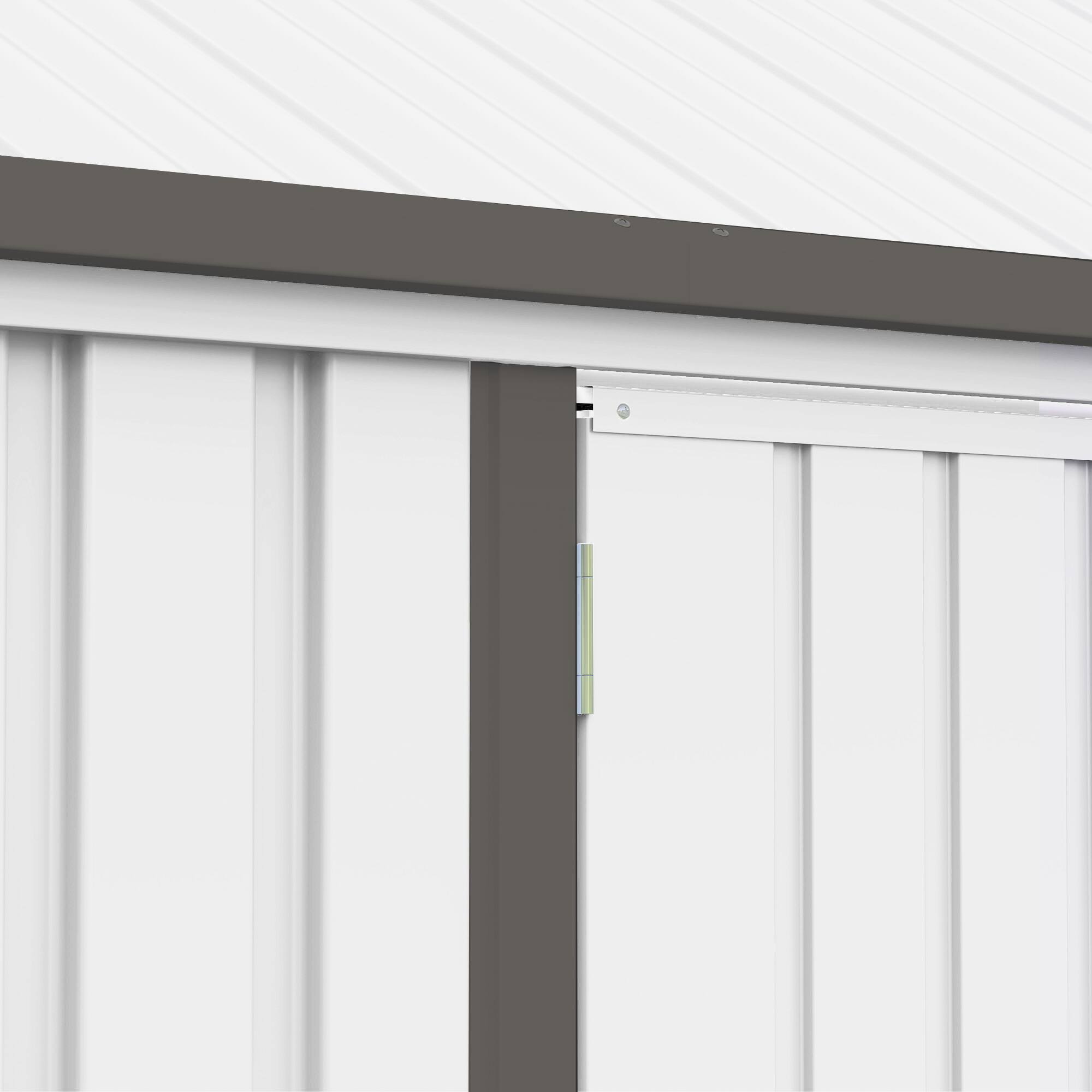 Alt View 8. Outsunny - 8' x 6' Outdoor Storage Shed, Metal Garden Shed with Window & Double Lockable Door, Outdoor Tool Shed Storage.