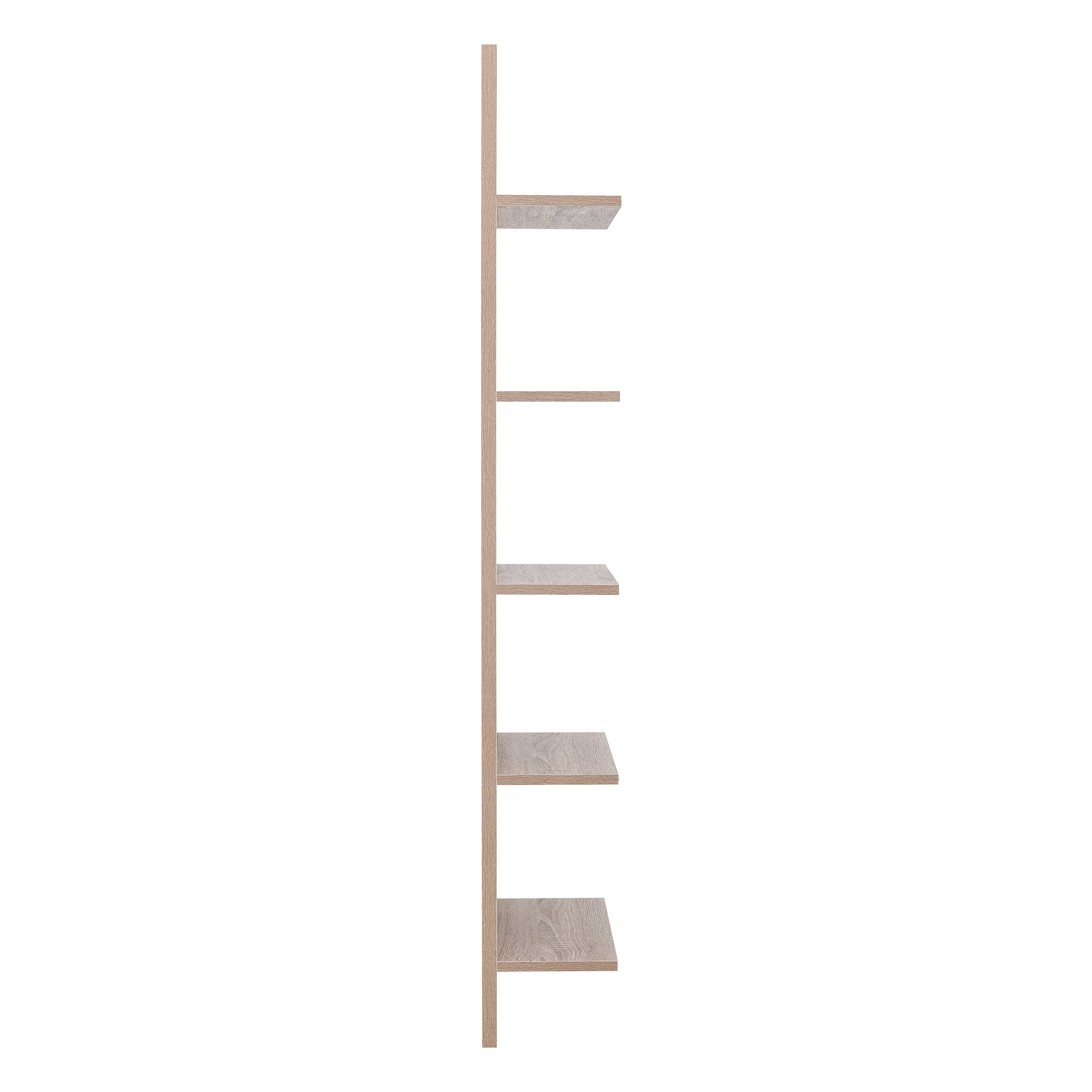 Alt View 7. Danya B - Five Tier Wide Column Wall Shelf - Weathered Oak - Weathered Oak.