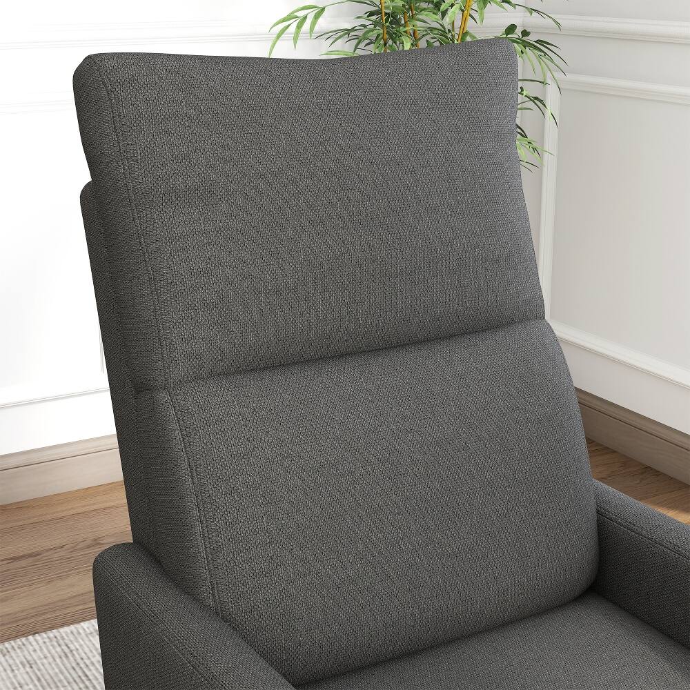 Alt View 6. Loheer - Loheer Power Swivel Recliner Chair Dark Gray Small Space Rocking Recliner Upholstered Glider Nursery Chair - Dark Gray.