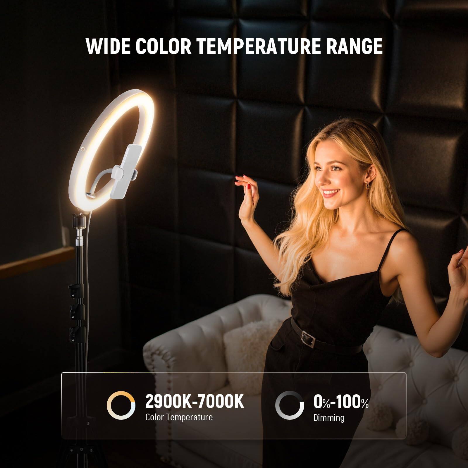 WIDE COLOR TEMPERATURE RANGE  
2900K-7000K  
Color Temperature 0%-100% Dimming